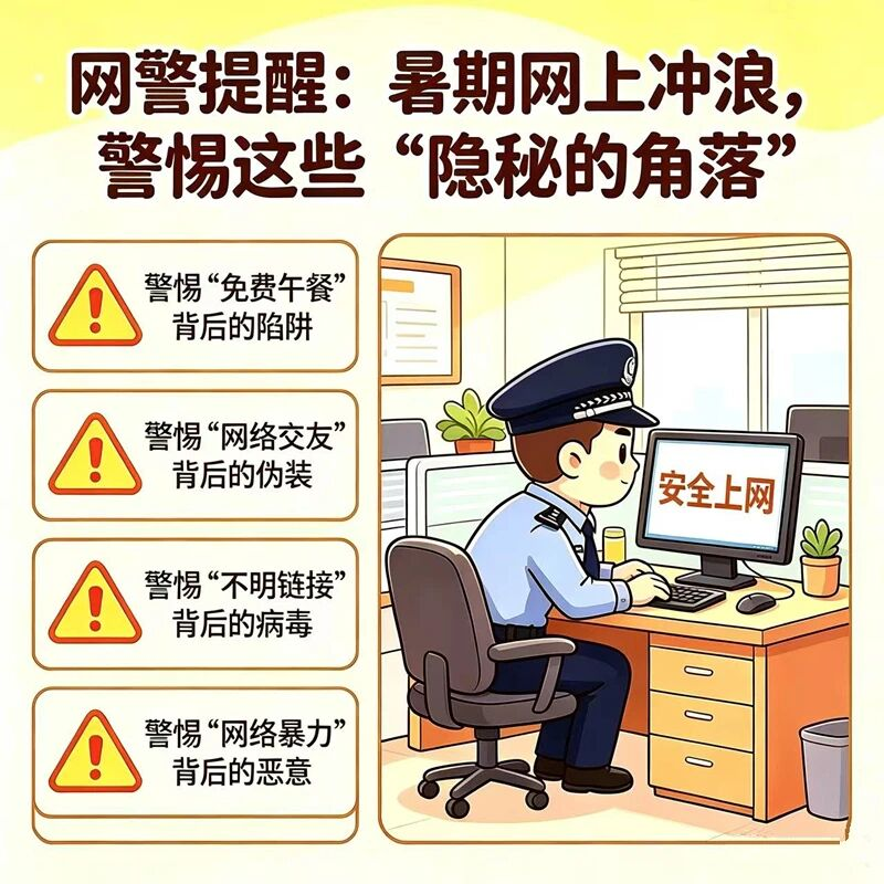 暑期安全上网“不触雷”！这份安全提示请查收